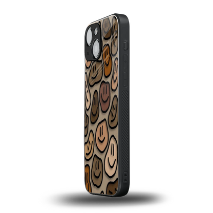 Toasty Brown Smileys iphone 12 mini mobile cover | shockproof glass phone case