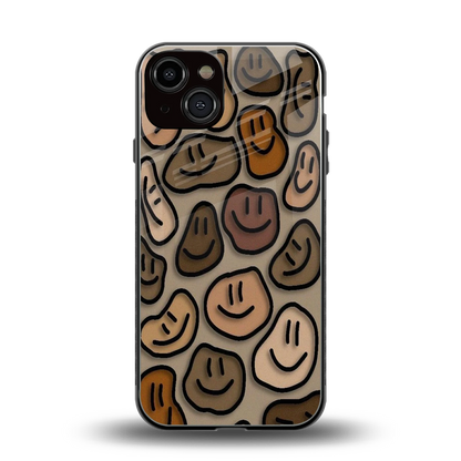 Toasty Brown Smileys back phone cover | glass case for iphone 13