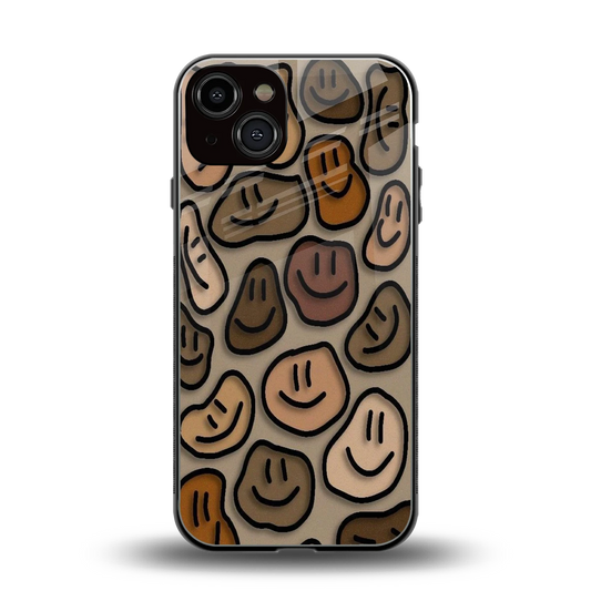 Toasty Brown Smileys back phone cover | glass case for iphone 13