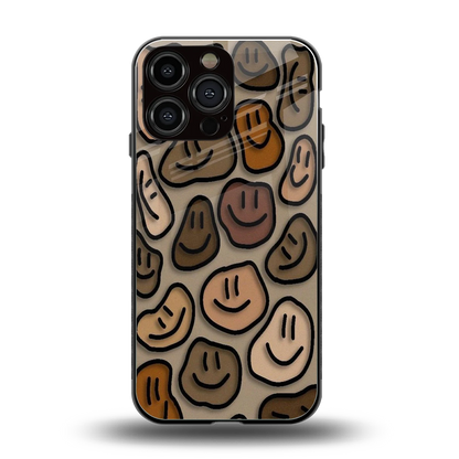 Toasty Brown Smileys back phone cover | glass case for iphone 15 pro max