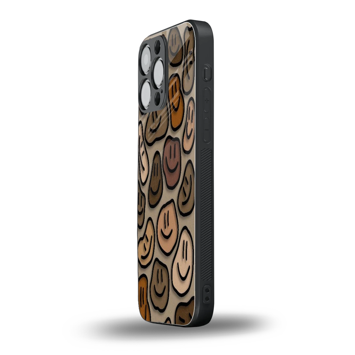 Toasty Brown Smileys iphone 15 pro max mobile cover | shockproof glass phone case