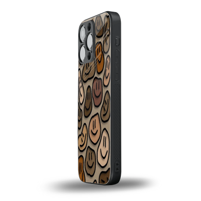 Toasty Brown Smileys iphone 15 pro max mobile cover | shockproof glass phone case