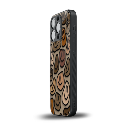 Toasty Brown Smileys iphone 15 pro mobile cover | shockproof glass phone case