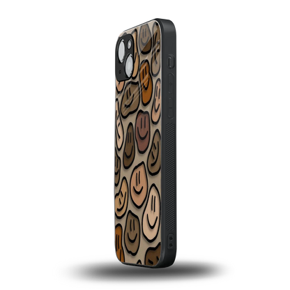 Toasty Brown Smileys iphone 15 mobile cover | shockproof glass phone case