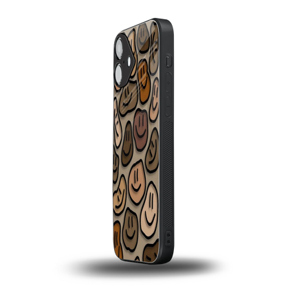 Toasty Brown Smileys iphone 16 plus mobile cover | shockproof glass phone case