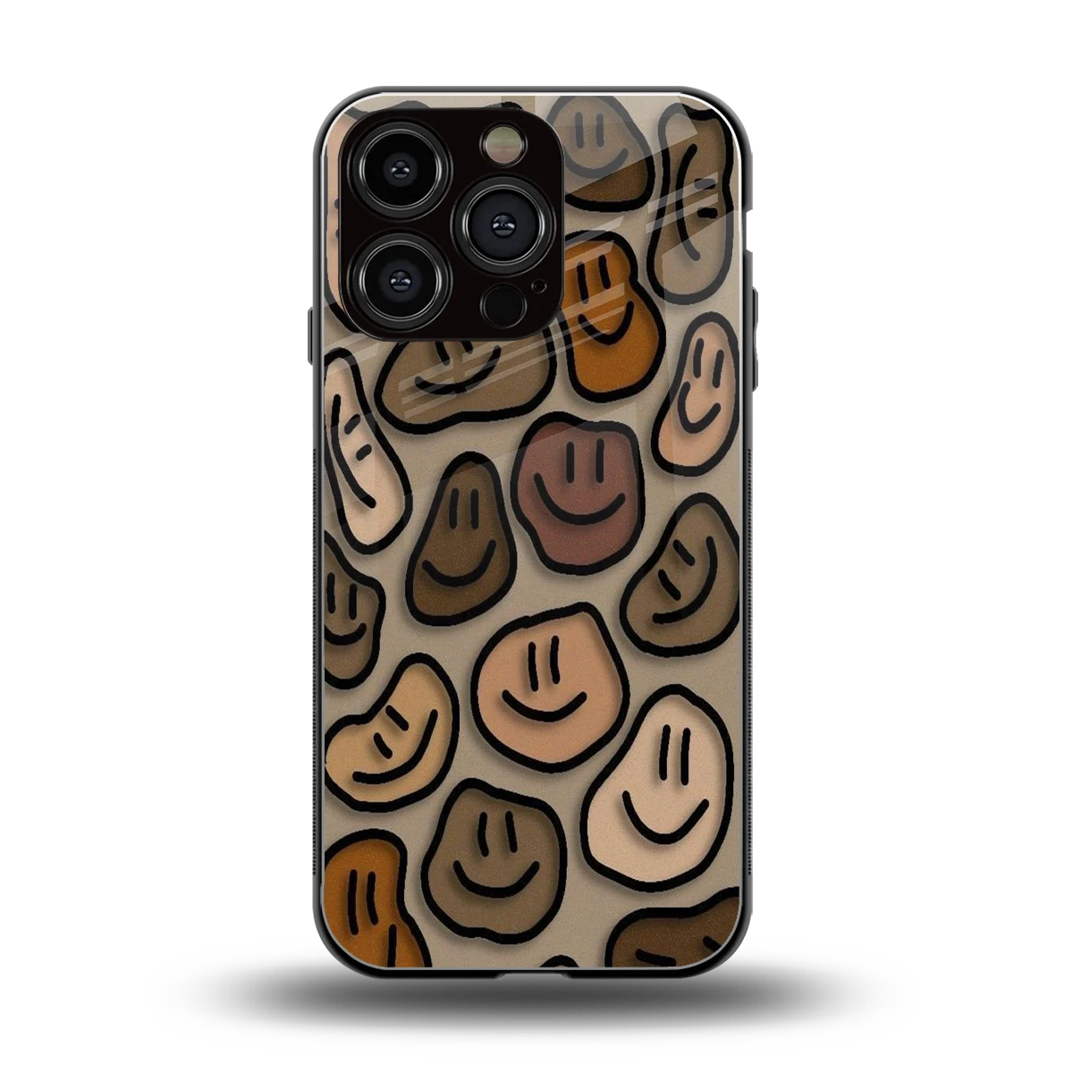 Toasty Brown Smileys back phone cover | glass case for iphone 16 pro