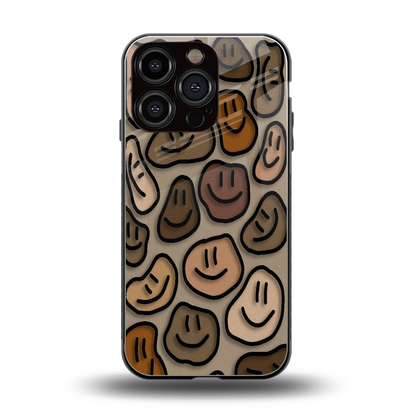 Toasty Brown Smileys back phone cover | glass case for iphone 16 pro