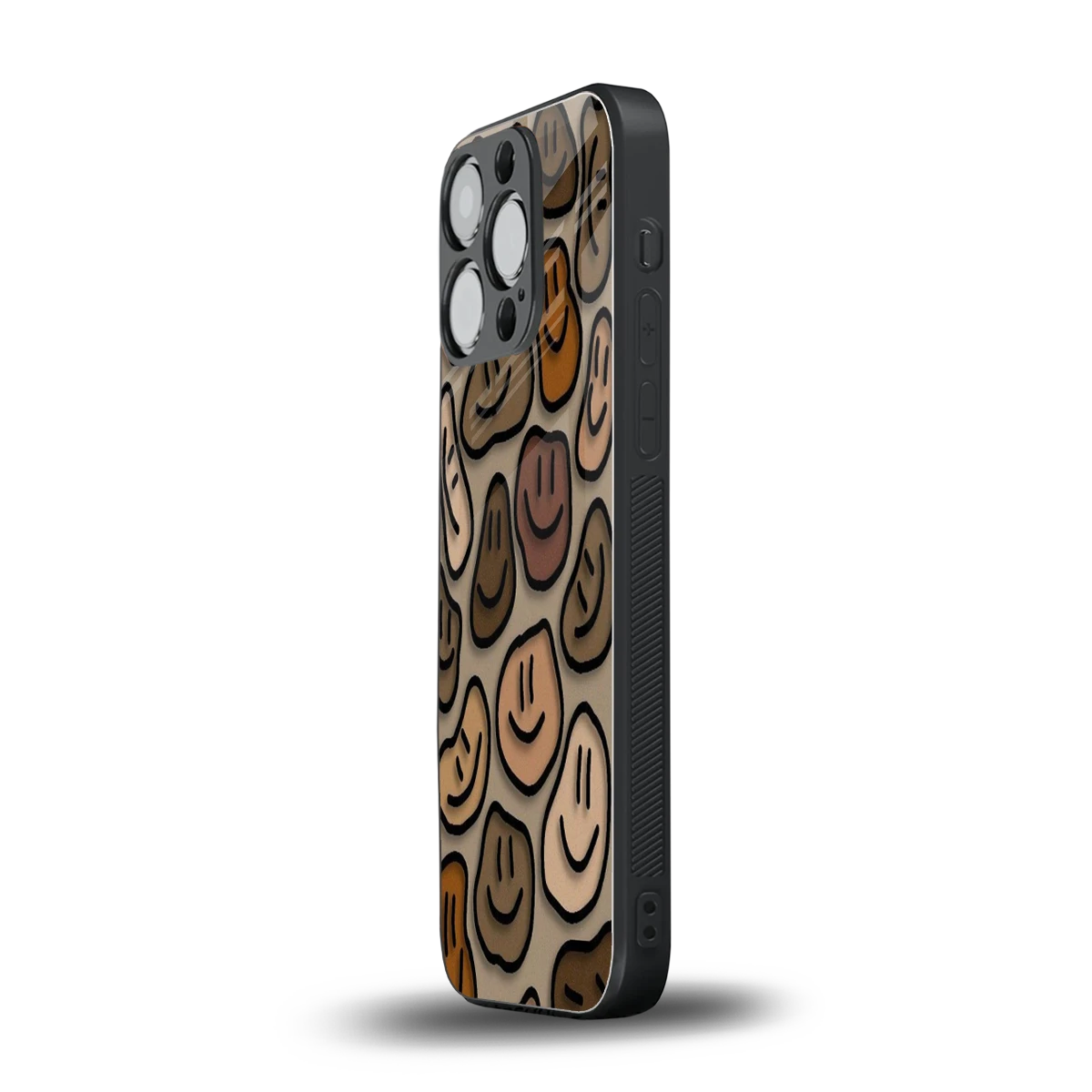 Toasty Brown Smileys iphone 16 pro mobile cover | shockproof glass phone case