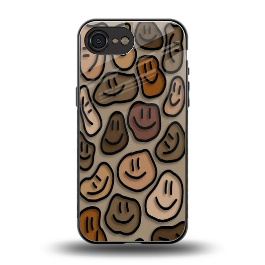 Toasty Brown Smileys back phone cover | glass case for iphone 16e