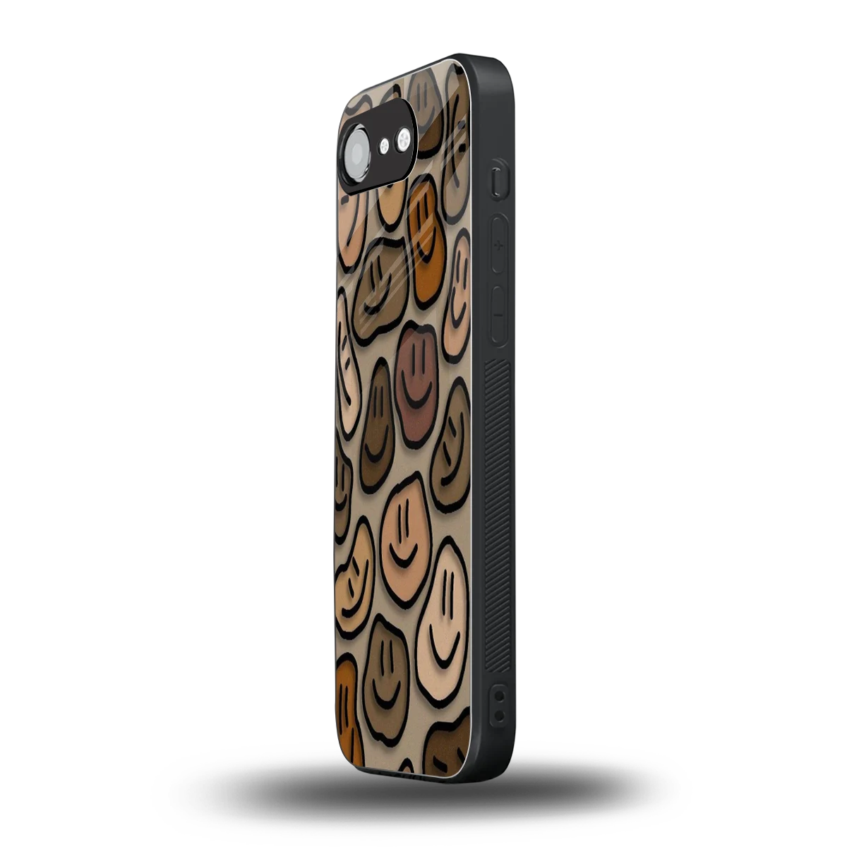 Toasty Brown Smileys iphone 16e mobile cover | shockproof glass phone case