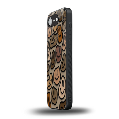 Toasty Brown Smileys iphone 16e mobile cover | shockproof glass phone case