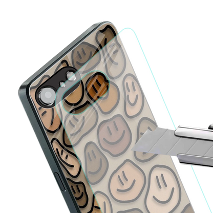 Toasty Brown Smileys stylish phone case for iphone 16e | glossy glass and slim fit