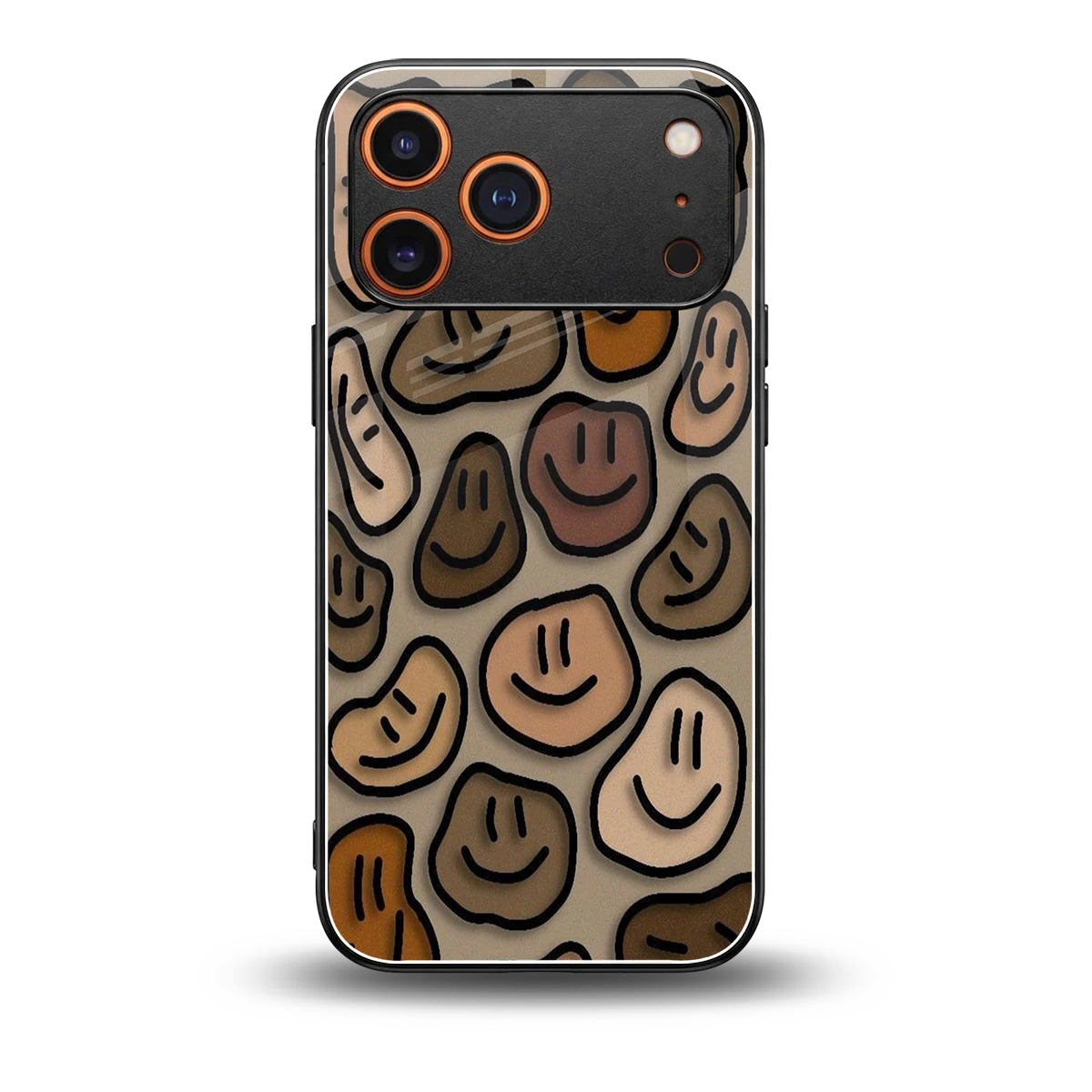 Toasty Brown Smileys back phone cover | glass case for iphone 17 pro
