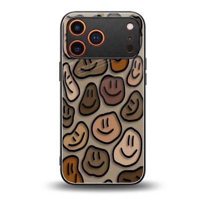 Toasty Brown Smileys back phone cover | glass case for iphone 17 pro