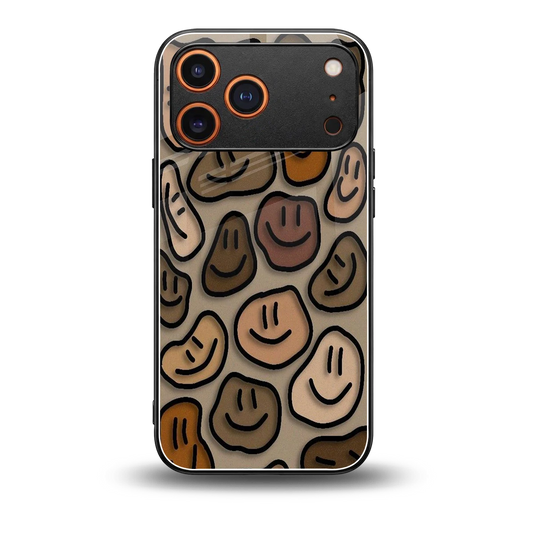 Toasty Brown Smileys back phone cover | glass case for iphone 17 pro max