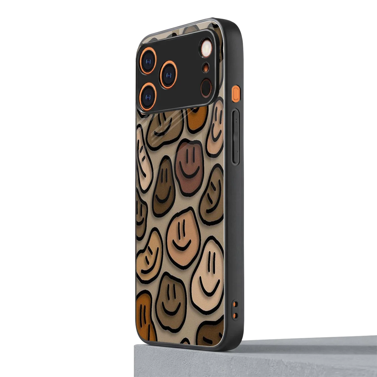 Toasty Brown Smileys iphone 17 pro mobile cover | shockproof glass phone case