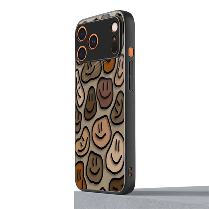 Toasty Brown Smileys iphone 17 pro mobile cover | shockproof glass phone case