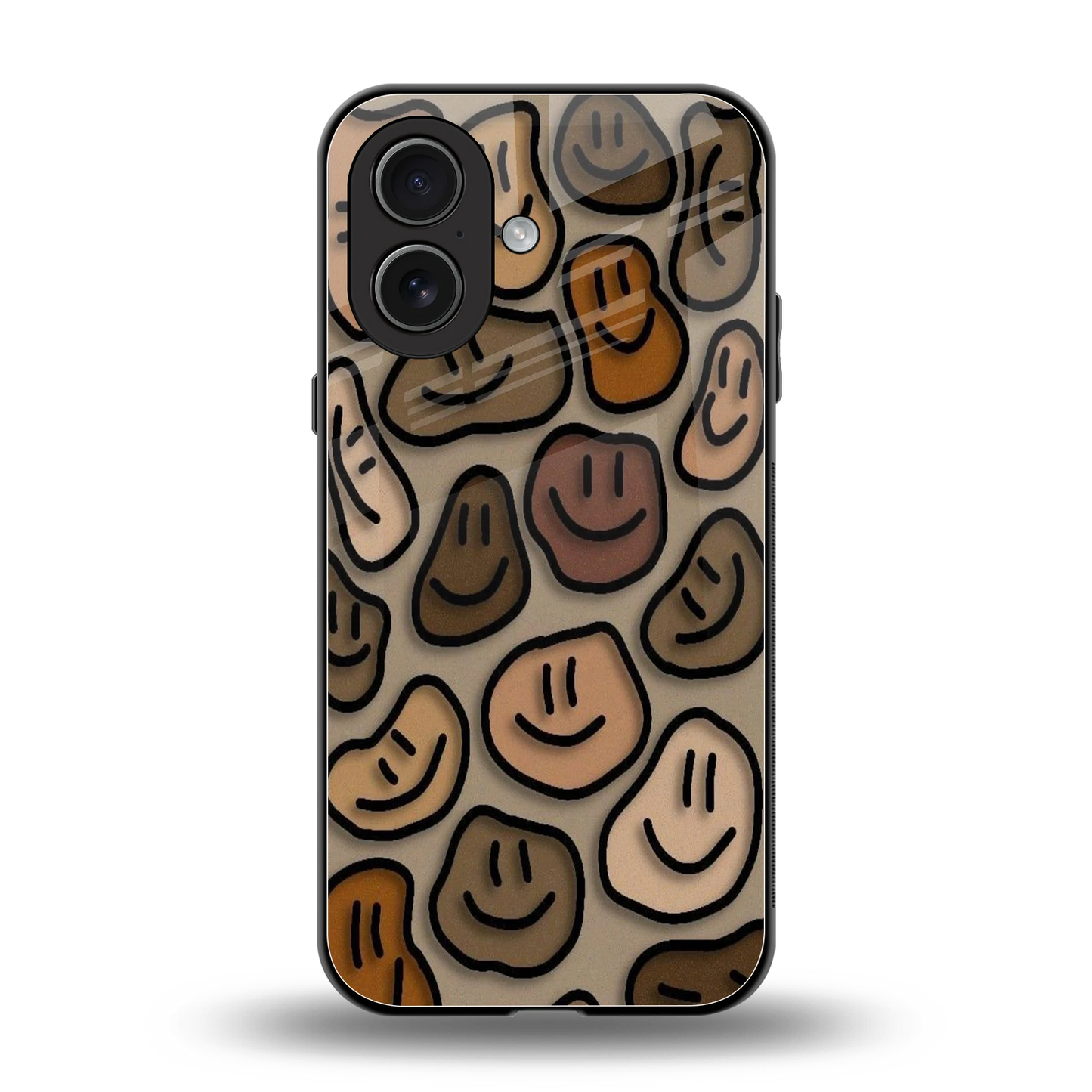 Toasty Brown Smileys back phone cover | glass case for iphone 17
