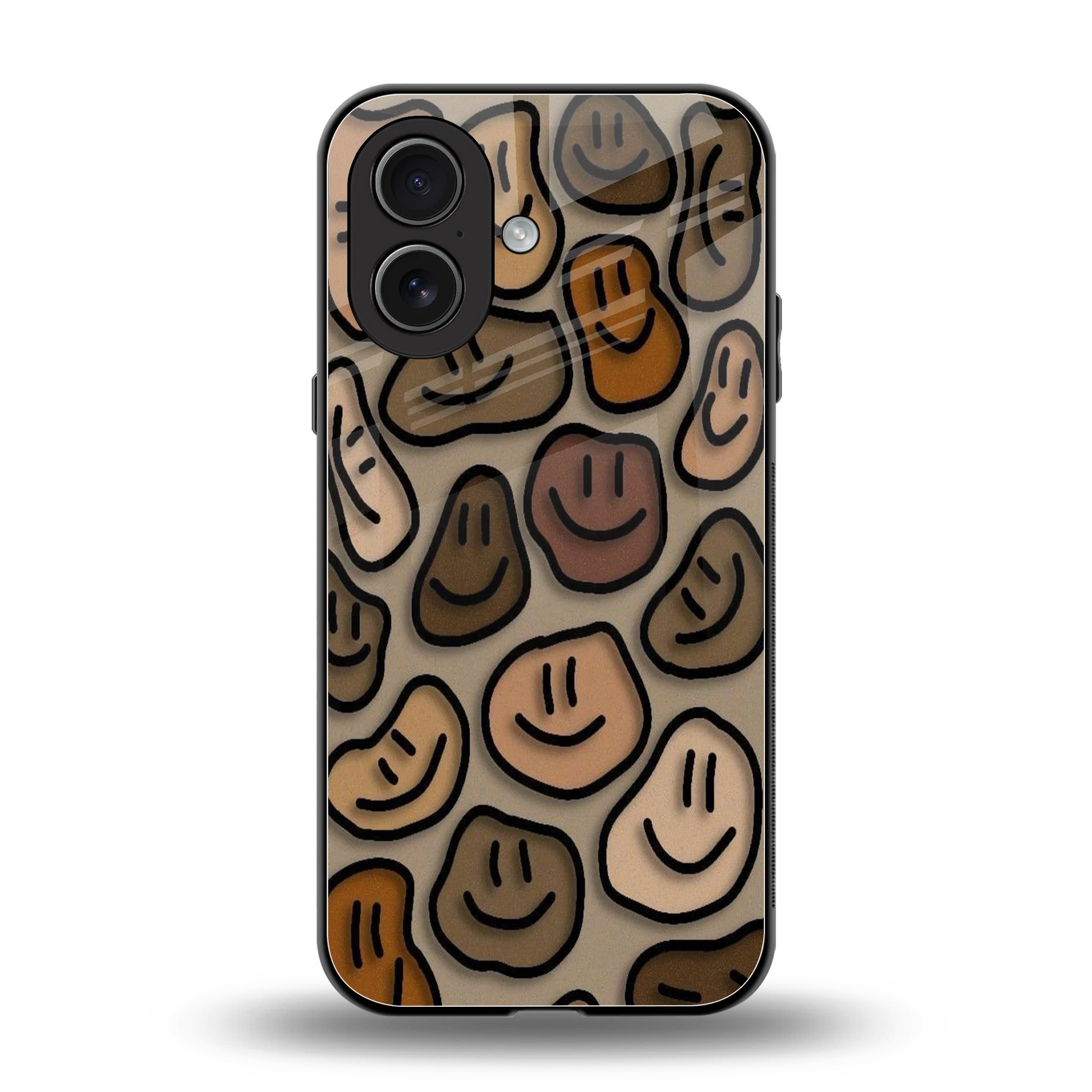 Toasty Brown Smileys back phone cover | glass case for iphone 17