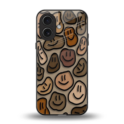 Toasty Brown Smileys back phone cover | glass case for iphone 17