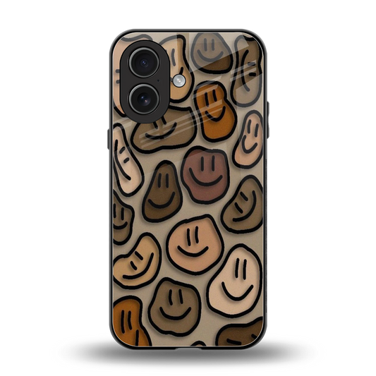 Toasty Brown Smileys back phone cover | glass case for iphone 17