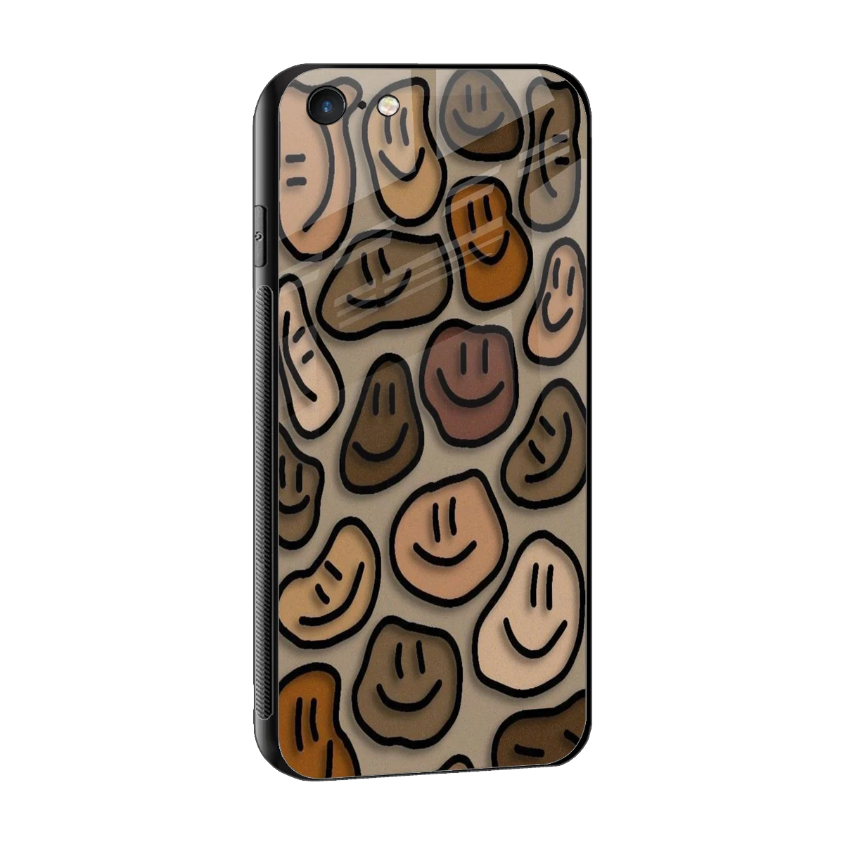 Toasty Brown Smileys sleek iphone 6 cover with tempered glass back and TPU edges