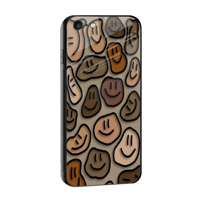 Toasty Brown Smileys sleek iphone 6 cover with tempered glass back and TPU edges