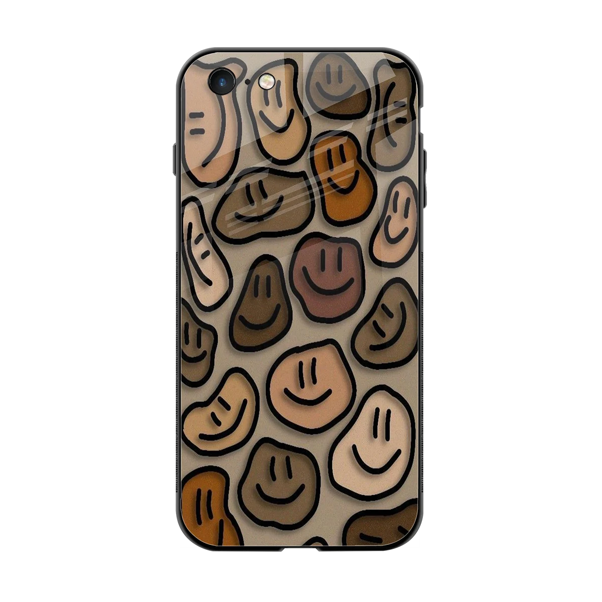 Toasty Brown Smileys back phone cover | glass case for iphone 6