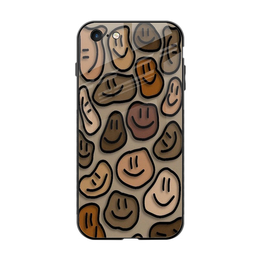 Toasty Brown Smileys back phone cover | glass case for iphone 6s