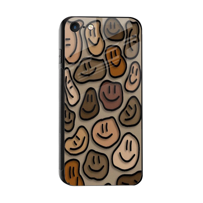 Toasty Brown Smileys sleek iphone 7 cover with tempered glass back and TPU edges