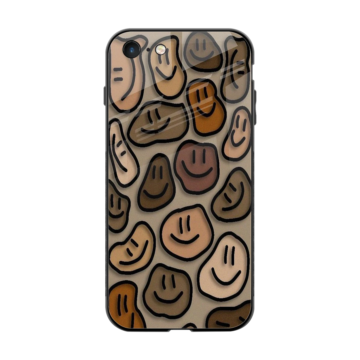 Toasty Brown Smileys back phone cover | glass case for iphone 7