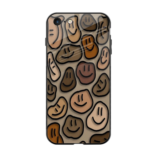 Toasty Brown Smileys back phone cover | glass case for iphone 7
