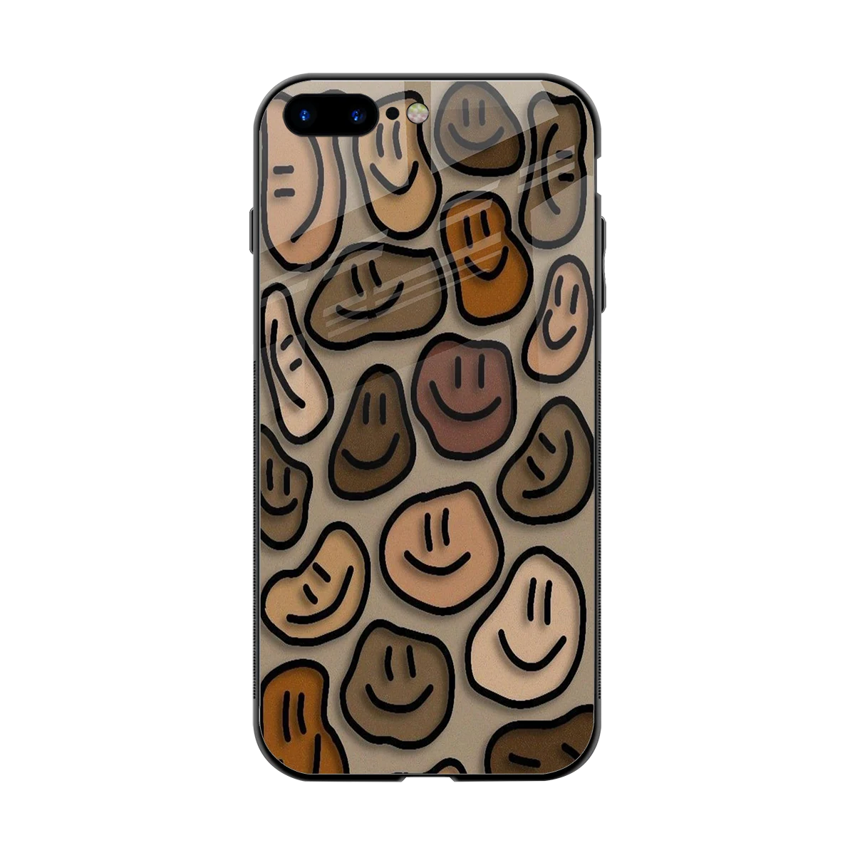 Toasty Brown Smileys back phone cover | glass case for iphone 8 plus