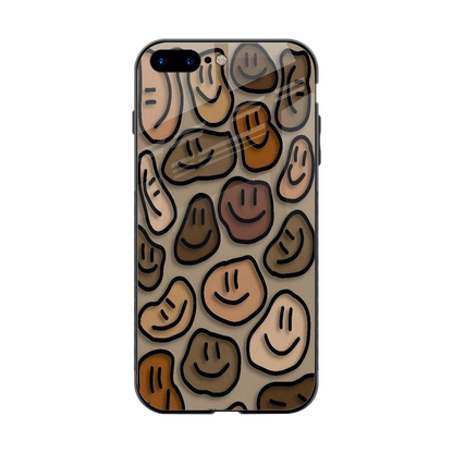 Toasty Brown Smileys back phone cover | glass case for iphone 8 plus