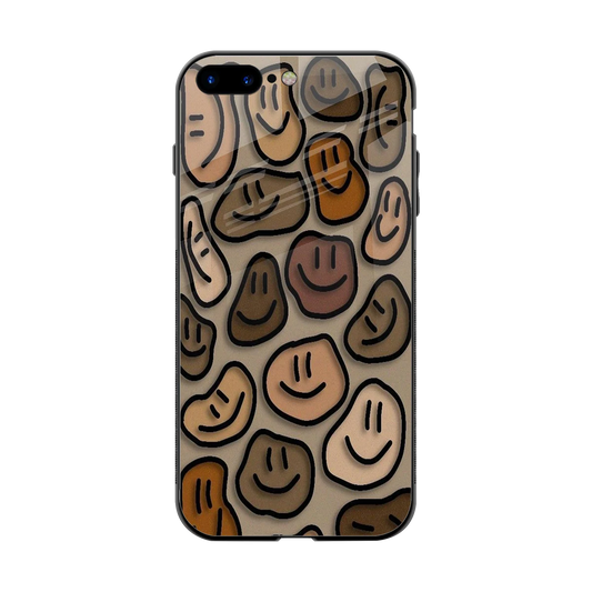 Toasty Brown Smileys back phone cover | glass case for iphone 8 plus