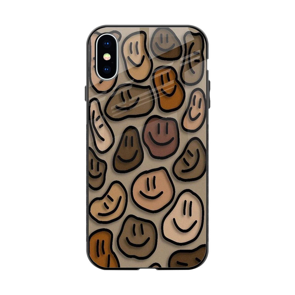 Toasty Brown Smileys back phone cover | glass case for iphone x