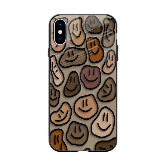 Toasty Brown Smileys back phone cover | glass case for iphone x