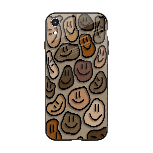 Toasty Brown Smileys back phone cover | glass case for iphone xr