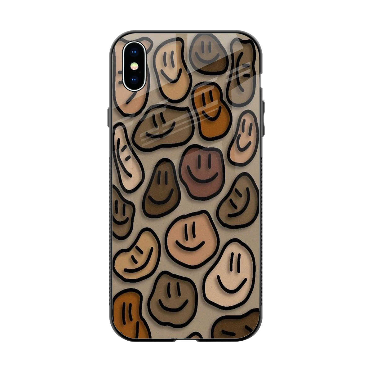 Toasty Brown Smileys back phone cover | glass case for iphone xs max
