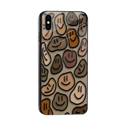 Toasty Brown Smileys sleek iphone xs max cover with tempered glass back and TPU edges