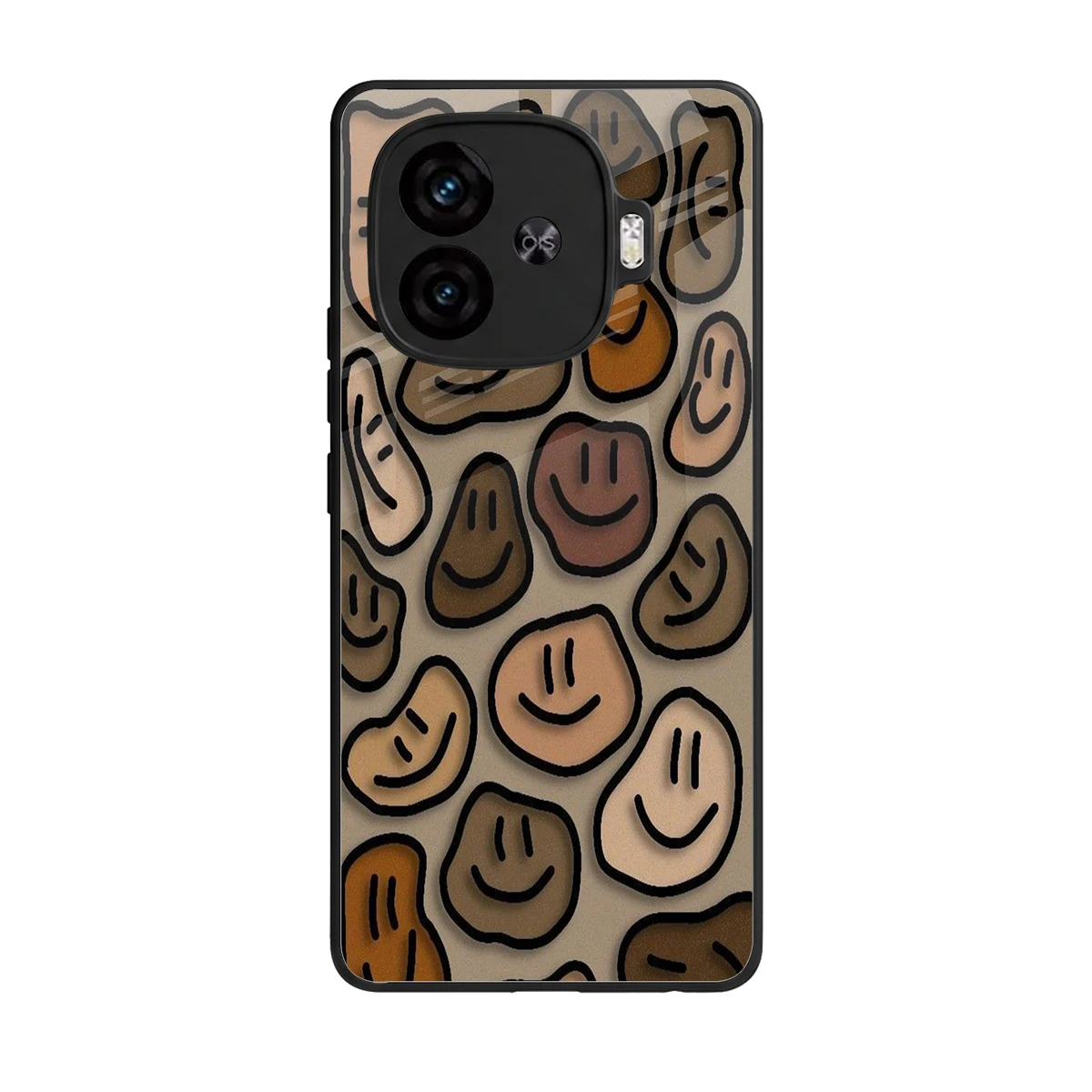 Toasty Brown Smileys back phone cover | glass case for iqoo neo 10r 5g