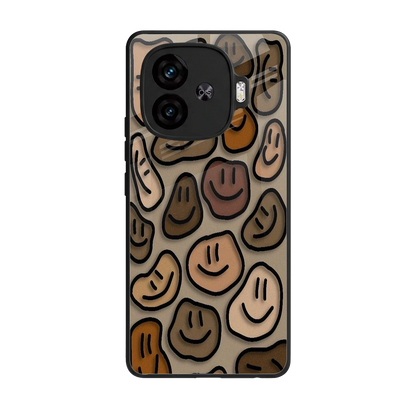 Toasty Brown Smileys back phone cover | glass case for iqoo neo 10r 5g