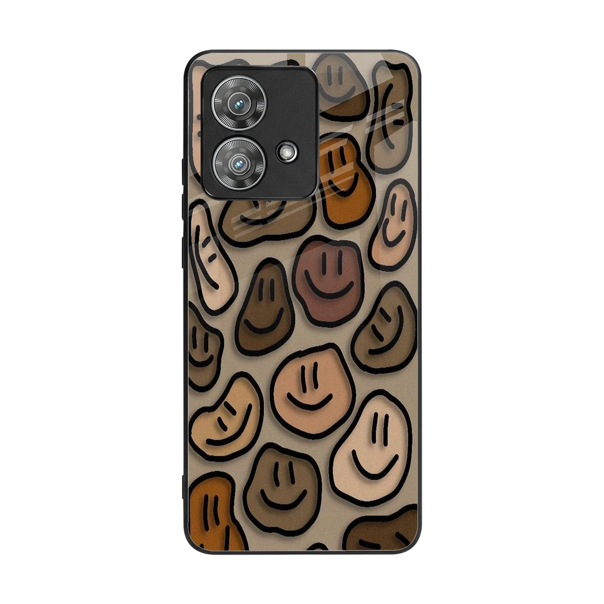 Toasty Brown Smileys back phone cover | glass case for motorola edge 40 neo 5g