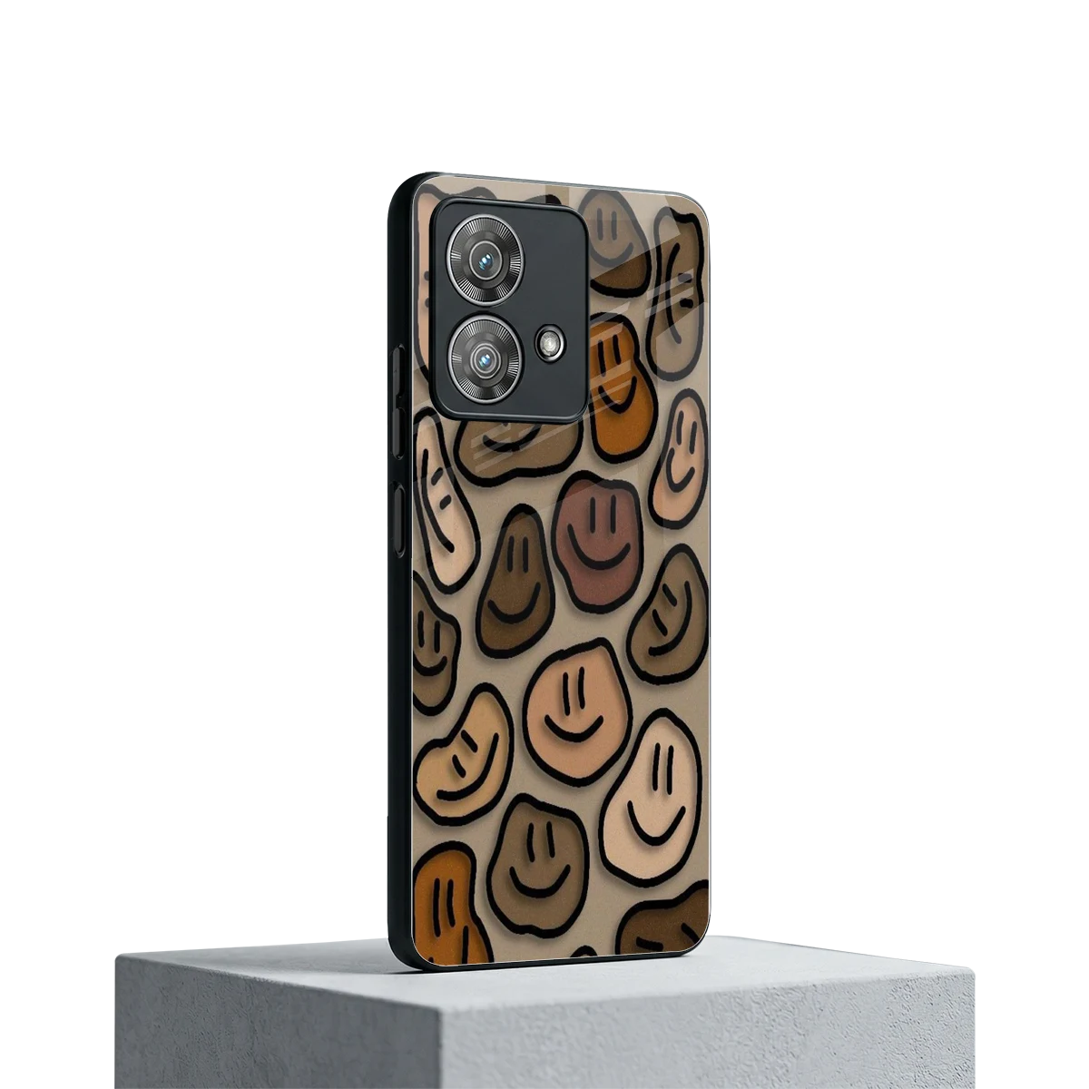 Toasty Brown Smileys motorola edge 40 neo 5g mobile cover | shockproof glass phone case