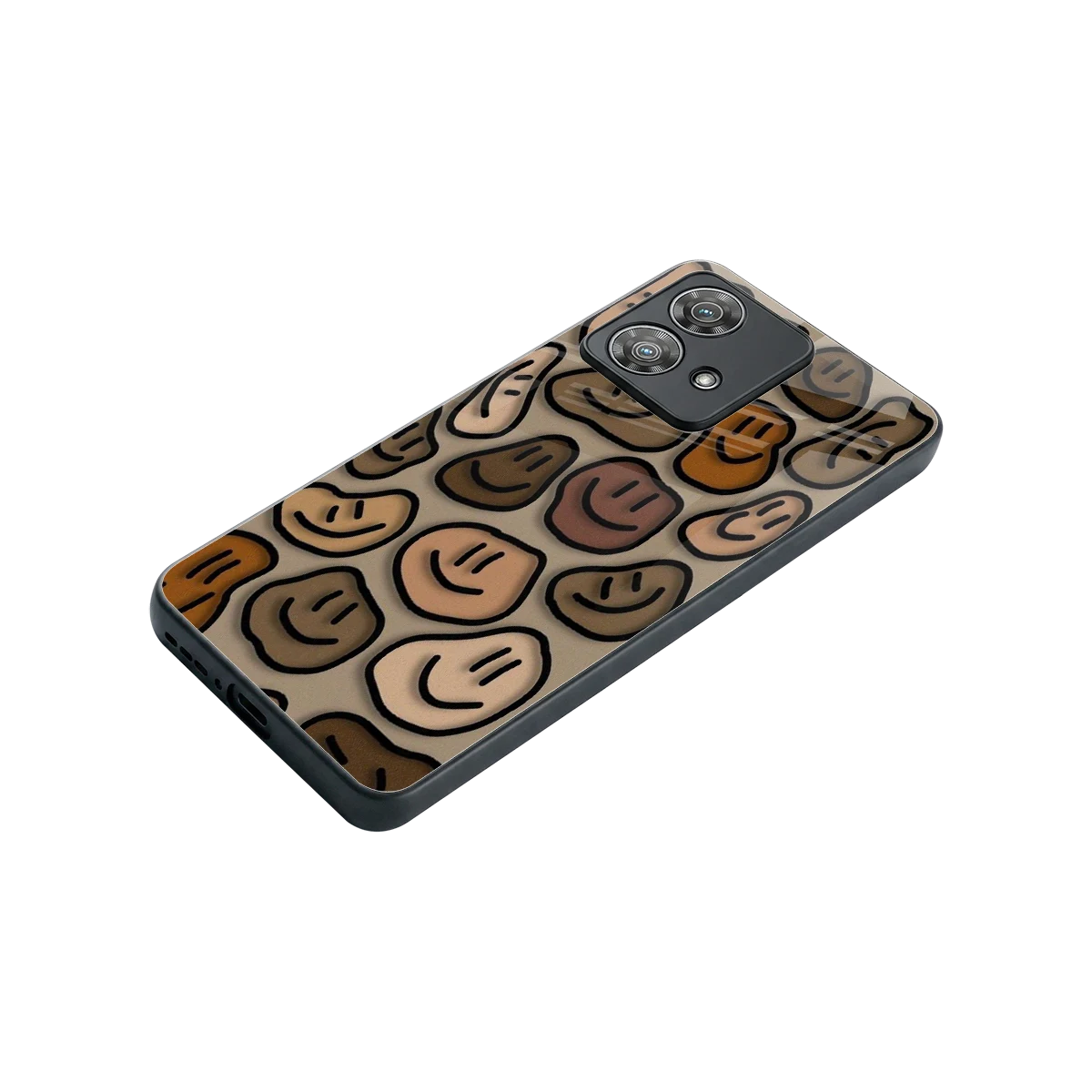 Toasty Brown Smileys stylish phone case for motorola edge 40 neo 5g | glossy glass and slim fit
