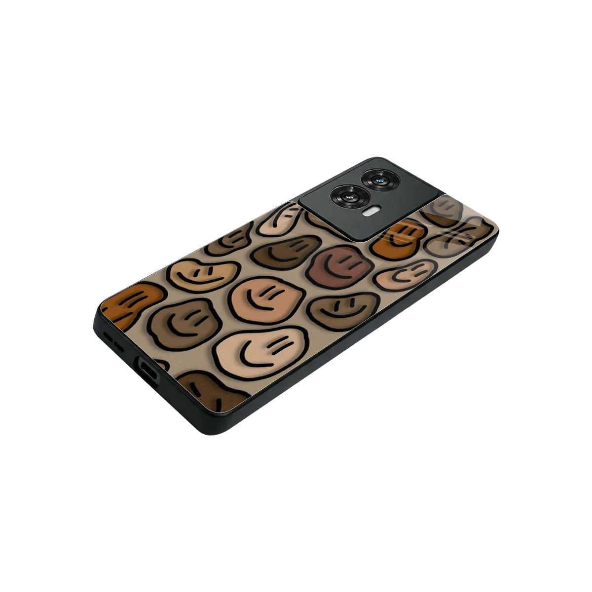 Toasty Brown Smileys stylish phone case for motorola edge 50 fusion | glossy glass and slim fit