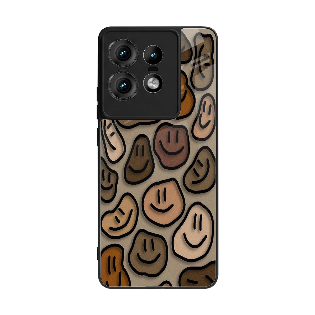 Toasty Brown Smileys back phone cover | glass case for motorola edge 50 pro