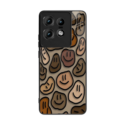 Toasty Brown Smileys back phone cover | glass case for motorola edge 50 pro