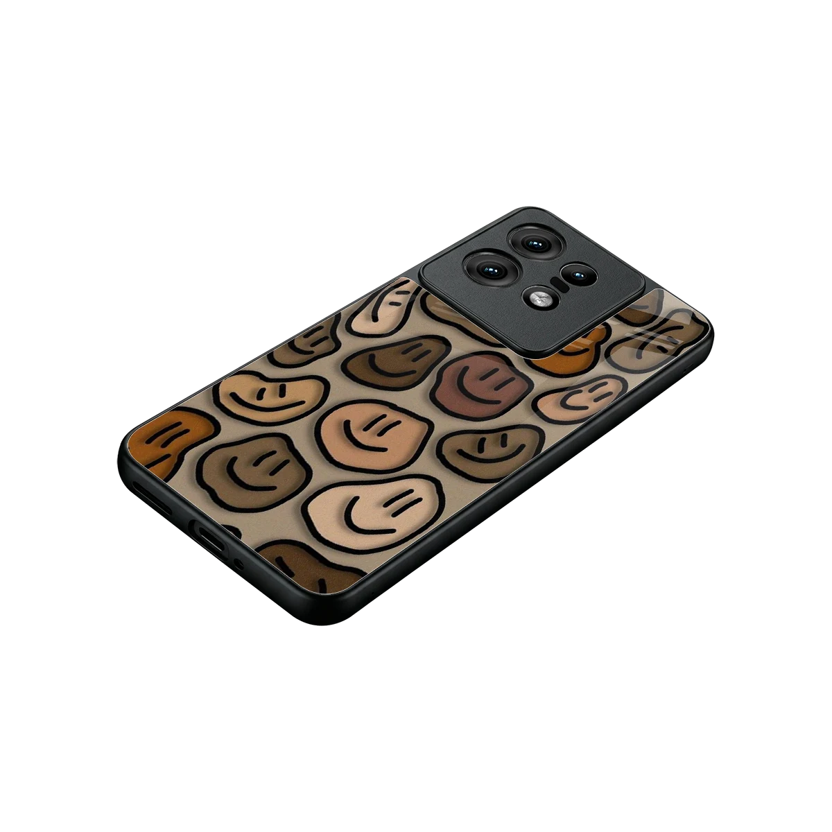 Toasty Brown Smileys stylish phone case for motorola edge 50 pro | glossy glass and slim fit