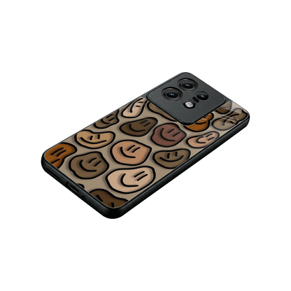Toasty Brown Smileys stylish phone case for motorola edge 50 pro | glossy glass and slim fit